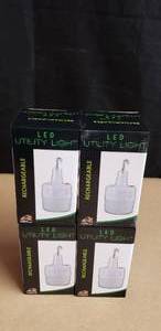 lot 189 image: NEW Lot of 4 Solar & AC Rechargeable Utility Lights