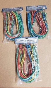 lot 174 image: NEW Lot of 3 Packs of NEW Bungee Cords - 12 Per Pack, 36 Total Bungee Cords