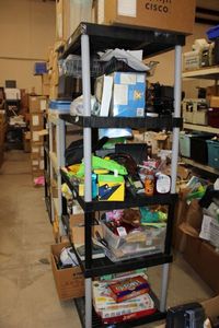 lot 202 image: Plastic Storage Shelf Unit CONTENTS NOT INCLUDED