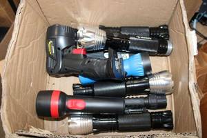 lot 242 image: Flashlight Lot Wide Variety of unopened and used