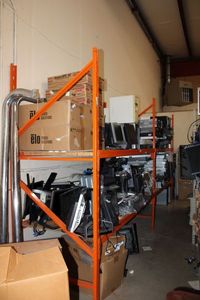 lot 388 image: Industrial Shelving Unit - ORANGE - CONTENTS NOT INCLUDED (PICKUP WED BETWEEN 3P-6P)