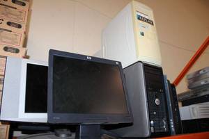 lot 391 image: Monitors and Hard-drives as shown