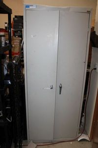 lot 476 image: Metal Door Cabinet and Contents Cherry Keyboards (PICKUP WED. BETWEEN 3PM AND 6PM)