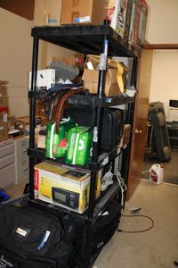 lot 472 image: Plastic Storage Shelf CONTENTS NOT INCLUDED  (PICKUP WED. BETWEEN 3PM AND 6PM)