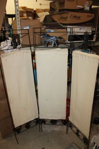 lot 508 image: Divider Screen with Metal Western Motif Frame and Canvas Dividers
