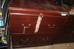 lot 504 image: 2 Drawer Lateral File Cabinet with Brass Handles
