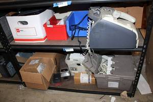 lot 502 image: Fax Machine, Misc. Hardware, Tub of Power Cables, and More