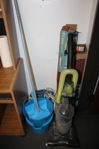 lot 541 image: Luna 2 Venetian Blinds (2 Boxes), Eureka Airspeed Vacuum, Hoover Hand Vac,  Mop and Bucket