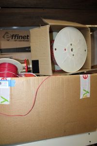 lot 284 image: Large quantity of 3D printer filiment, fiber optic connections and role of electrical crip connections