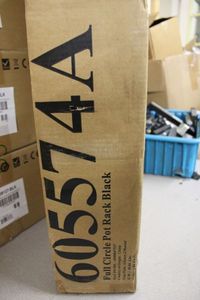 lot 316 image: Hanging Circle pot rack Black still in box