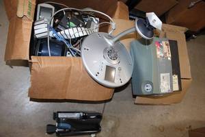 lot 113 image: Contents on TV Cart Panini Check Reader, Polycom Conference Call Video Station, Persona C11 Card Reader