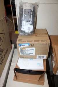 lot 453 image: Provon ChromeBlack Soap Dispensers, 5 Total and Toilet Seat Cover Dispenser and Sheets