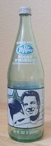 lot 22 image: VINTAGE 1979 SUGAR FREE DR. PEPPER ROGER STAUBACH 32OZ COMMEMORATIVE BOTTLE AS SHOWN. CHECK IT OUT