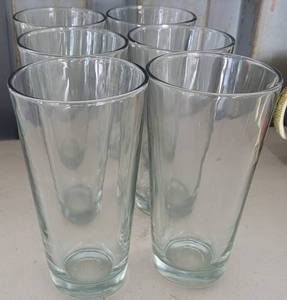 lot 38 image: LOT OF 6 VINTAGE ANCHOR HOCKING SURE GUARD HEAVY GLASSES AS SHOWN.