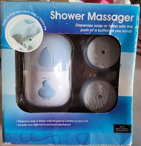 lot 64 image: SHOWER MASSAGER IN BOX AS SHOWN.