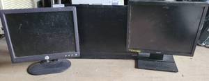 lot 90 image: (3) COMPUTER MONITORS IN VARIOUS BRANDS AS SHOWN.