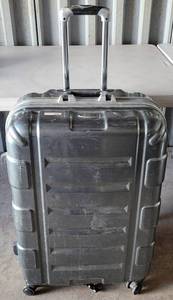 lot 111 image: SAMSONITE HARD SHELL TRAVEL SUITCASE AS SHOWN.
