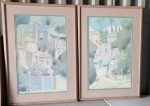 lot 113 image: (2) FRAMED ART PRINTS AS SHOWN. APPROX. 24 W x 34 H EACH.