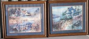 lot 114 image: (2) FRAMED ART PRINTS AS SHOWN. APPROX. 275 W x 24 H EACH.