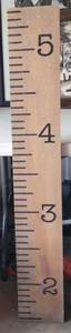 lot 147 image: HOBBY LOBBY WOODEN GROWTH CHART STYLE DECOR AS SHOWN.