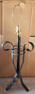 lot 154 image: WROUGHT IRON STYLE LAMP AS SHOWN.