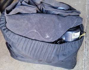 lot 170 image: INTEX INFLATABLE MATTRESS MODEL 58627 WITH ELECTRIC FAST FILL AIR PUMP IN BAG AS SHOWN.