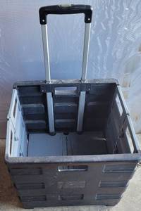 lot 173 image: PLASTIC FOLDABLE CART WITH TELESCOPING HANDLE AS SHOWN.