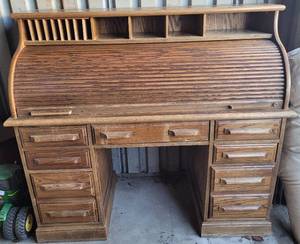 lot 177 image: ROLL TOP DESK IN STYLE SHOWN.