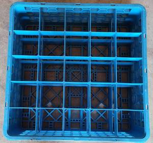 lot 181 image: COMMERCIAL PLASTIC GLASS RACK AS SHOWN.