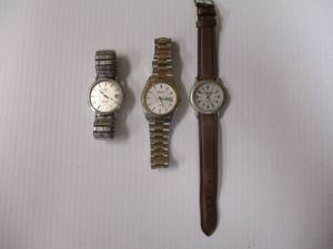 lot 3 image: 3-Collectable Watches- LONGINES Admiral-Automatic Watch, SEIKO SQ Quartz DayDate Watch, And TIME Quartz Watch