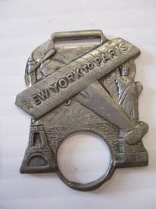 lot 46 image: 1927 Charles Lindbergh commemorative watch fob, New York To Parris,  missing compass