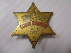 lot 45 image: 1938-TLR Inc. Town Talk Lone Ranger Safety Club Pinback Badge