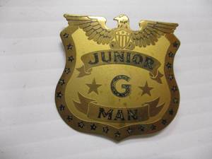 lot 72 image: Vintage Junior G Man Pinback Metal Badge