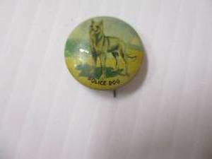 lot 105 image: 1930s- Police Dog Pinback Button
