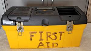 lot 53 image: PLASTIC TOOLBOX CHEST WITH ORGANIZERS AS SHOWN.