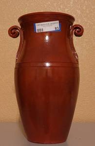 lot 83 image: LARGE TERRA COTTA VASE IN COLOR AND DESIGN AS SHOWN.