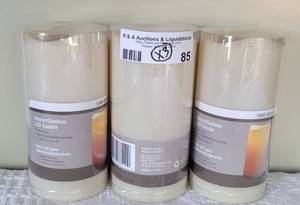 lot 85 image: LOT OF 3 UNOPENED INDOOROUTDOOR LED CANDLES AS SHOWN. (SOLD 3 X THE MONEY)
