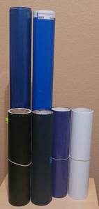 lot 109 image: LOT OF 6 VINYL ROLLS IN ASSORTED COLORS AND SIZES AS SHOWN.
