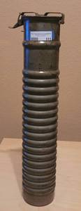 lot 111 image: VINTAGE MILITARY STYLE METAL CYLINDER AS SHOWN.