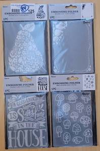 lot 125 image: LOT OF 4 NEW, UNOPENED DARICE EMBOSSING FOLDERS IN DESIGNS SHOWN. (SOLD 4 X THE MONEY)