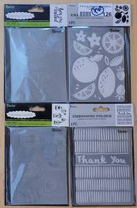 lot 126 image: LOT OF 4 NEW, UNOPENED DARICE EMBOSSING FOLDERS IN DESIGNS SHOWN. (SOLD 4 X THE MONEY)