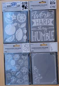 lot 128 image: LOT OF 4 NEW, UNOPENED DARICE EMBOSSING FOLDERS IN DESIGNS SHOWN. (SOLD 4 X THE MONEY)
