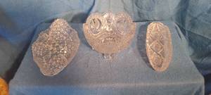 lot 56 image: 3 beautiful Antique American Brilliant Cut Glass serving bowls