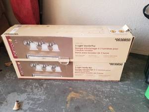 lot 122 image: Portfolio 3-Light vanity bar - pair of 2 -  DIFFERENT LOCATION - Pickup 011722