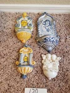 lot 170 image: Selection of 4 Italian made Holy water fonts -  DIFFERENT LOCATION - Pickup 011722