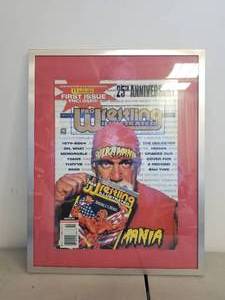 lot 29 image: Framed Hulk Hogan magazine