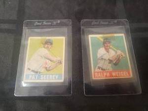 lot 62 image: Pat Seerey and Ralph Weigel - Leaf baseball cards