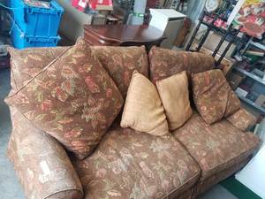 lot 73 image: Couch with pillows -  7 foot long