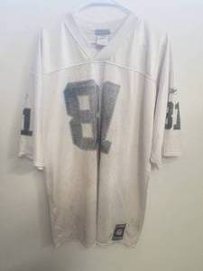 lot 255 image: Tim Brown #81 Oakland Raiders football jersey