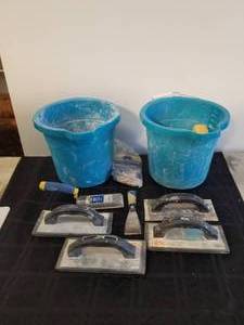 lot 319 image: Grouting tools and buckets